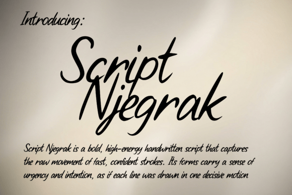 Script Njegrak: A Dynamic Handwritten Typeface for Modern Design