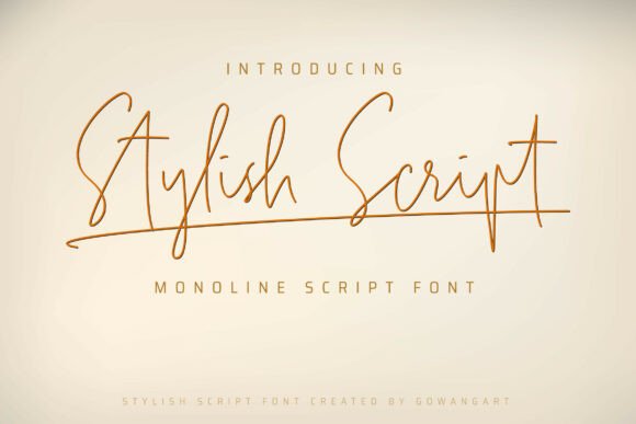 Stylish Script: A Modern Monoline Font for Timeless Design